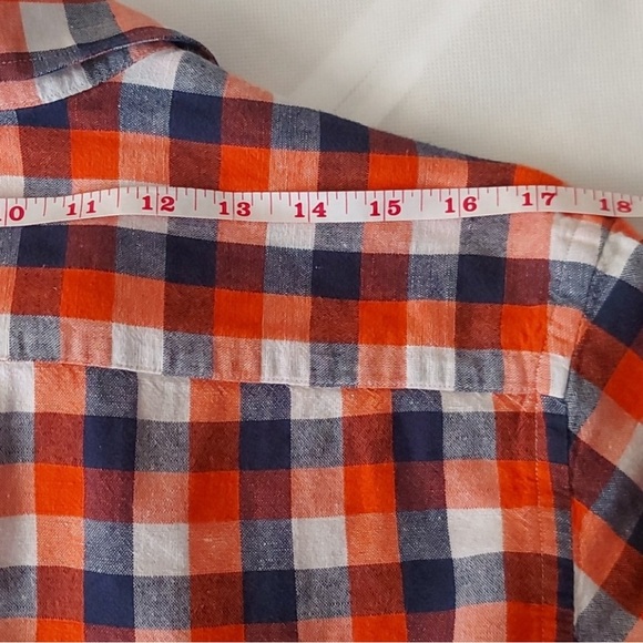 Men’s L linen cotton tricolour button down shirt casual Banana Republic - Picture 5 of 6